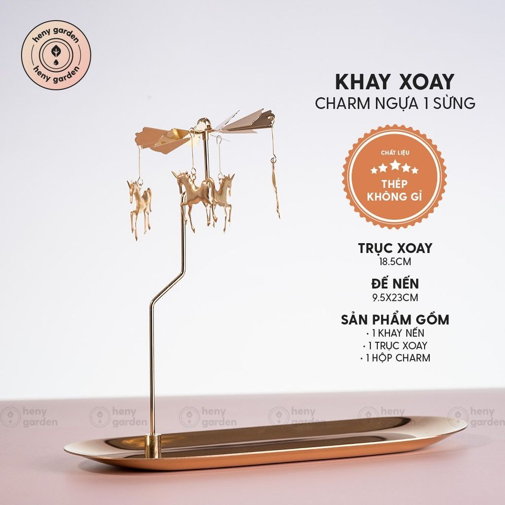 Bộ Charm Nến Xoay Chong Chóng Chơi Nến Cao Cấp HENY GARDEN
