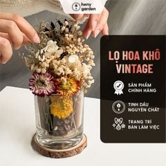 Lọ Hoa Khô Thơm Phòng Khuếch Tán Tinh Dầu Phong Cách Vintage HENY GARDEN