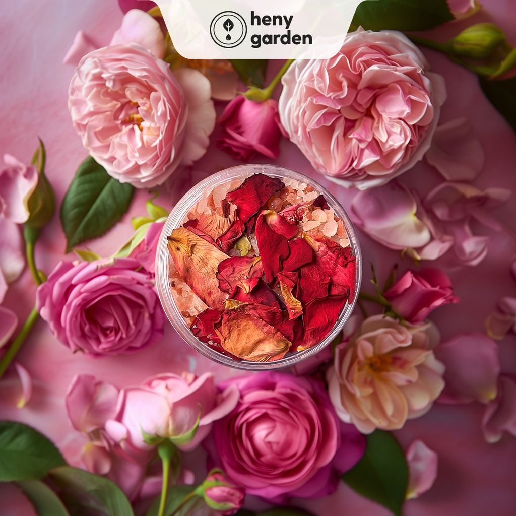 Muối Ngâm Chân Thảo Dược HIMALAYA & HOA HỒNG Bổ Sung Dầu Oliu & Vitamin E Giúp Dưỡng Ẩm Da HENY GARDEN