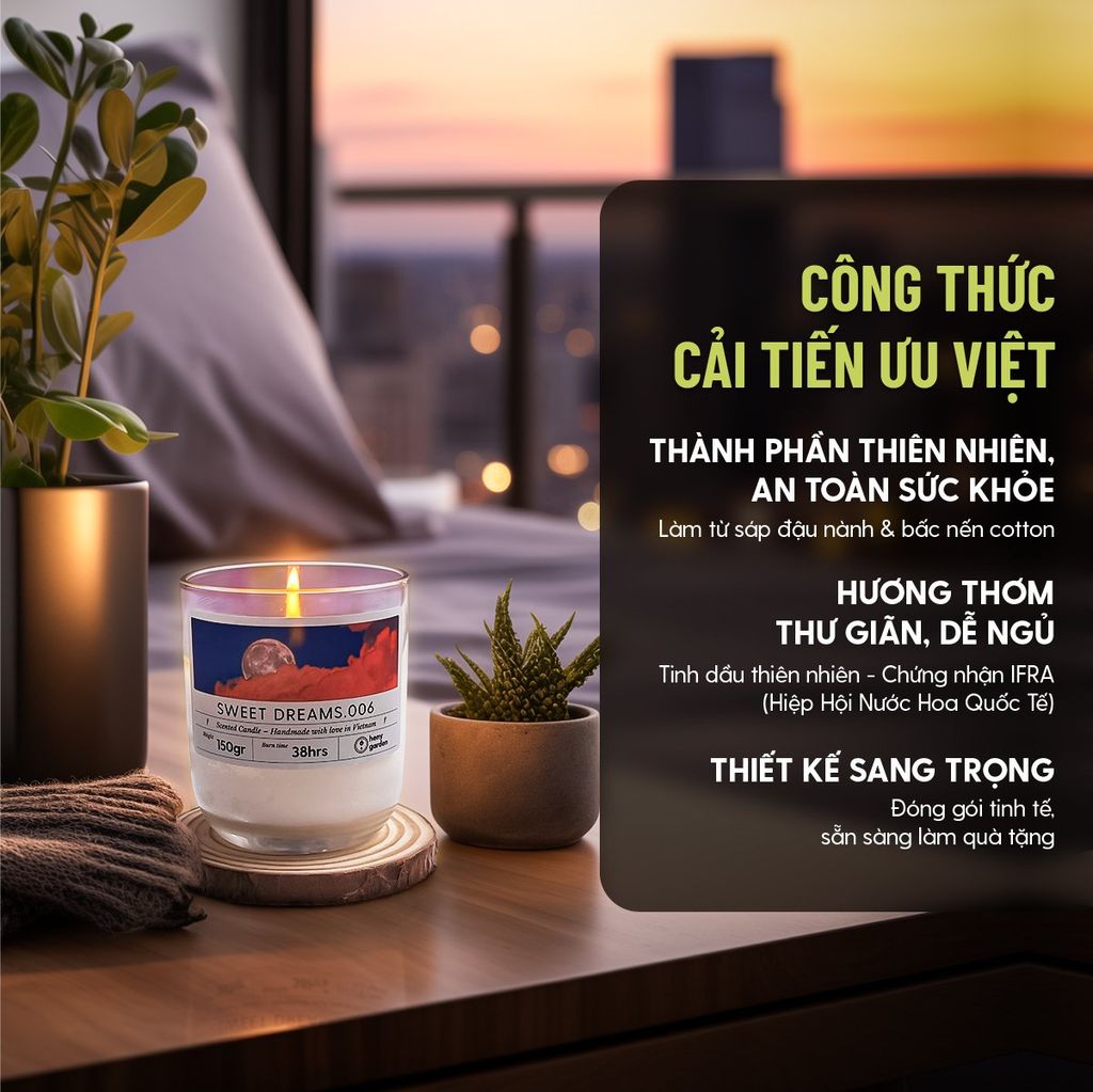 Nến Thơm Thư Giãn Chill & Mùi Hương Dễ Ngủ HENY GARDEN