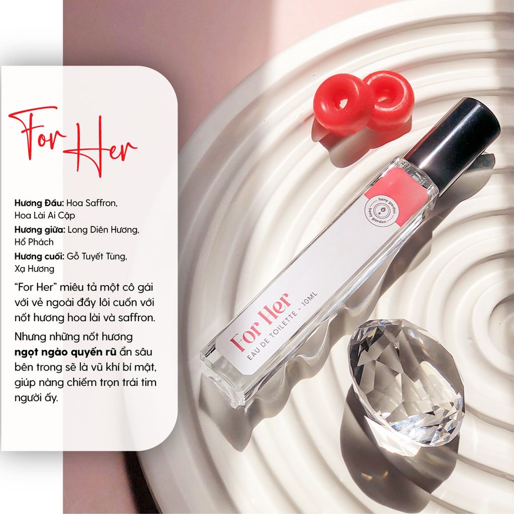 Nước Hoa Dạng Xịt HENY GARDEN 10mL - Hấp Dẫn, Thu Hút, Ngọt Ngào, Nữ Tính