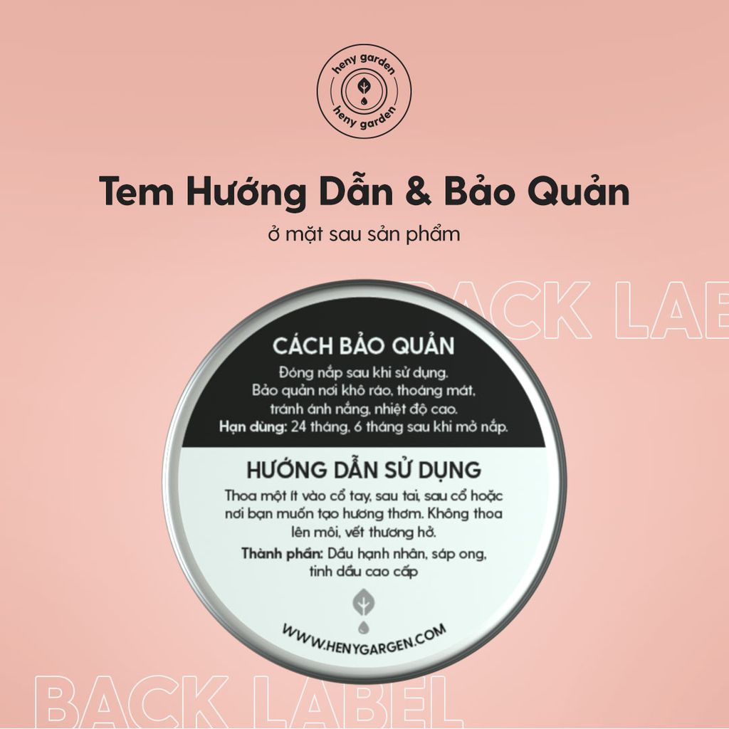 Nước Hoa Khô Dạng Sáp Nữ Nam Lưu Hương Lâu HENY GARDEN