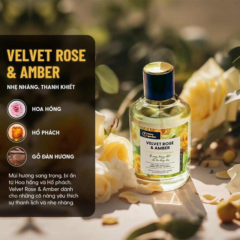 Xịt Thơm Tóc, Nước Hoa Tóc Cao Cấp Bổ Sung Dưỡng Tóc 100mL HENY GARDEN