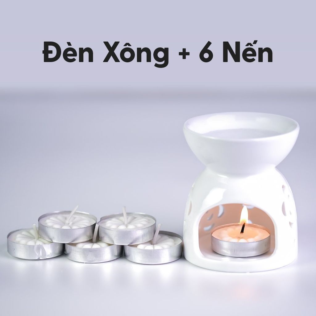 Đèn Xông Tinh Dầu Gốm Bằng Nến Làm Thơm Phòng HENY GARDEN