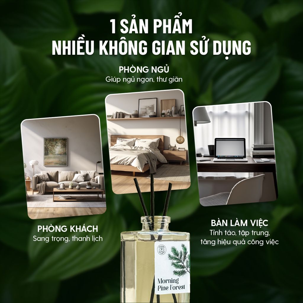 Bộ Tinh Dầu Khuếch Tán Thơm Phòng Cắm Que HENY GARDEN Thay Thế Máy Xông