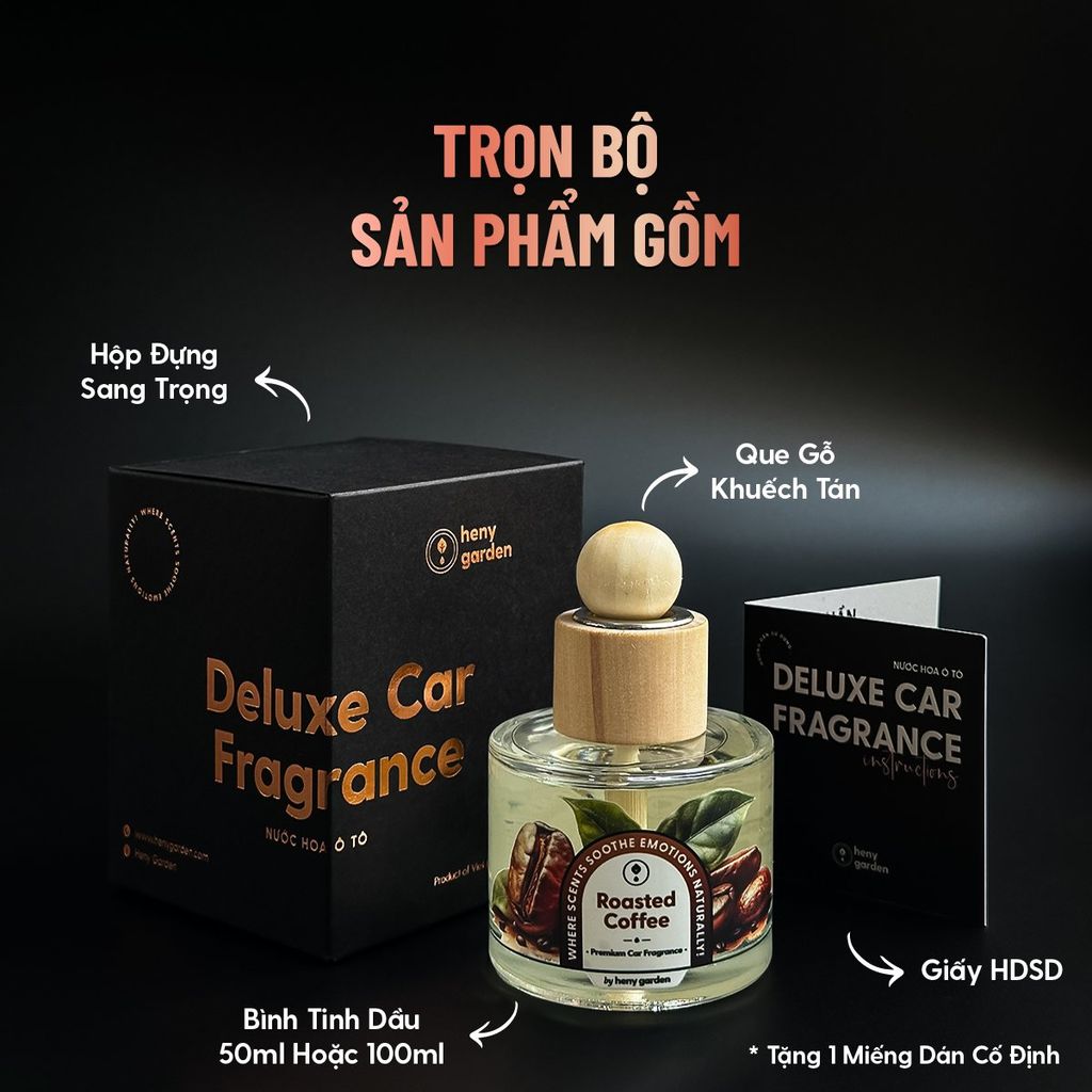 Nước Hoa Ô Tô HENY GARDEN Cao Cấp - Nước Hoa Xe Hơi, Tinh Dầu Thơm Xe Ô Tô Khử Mùi, Chống Say Xe, Mùi Hương Thư Giãn