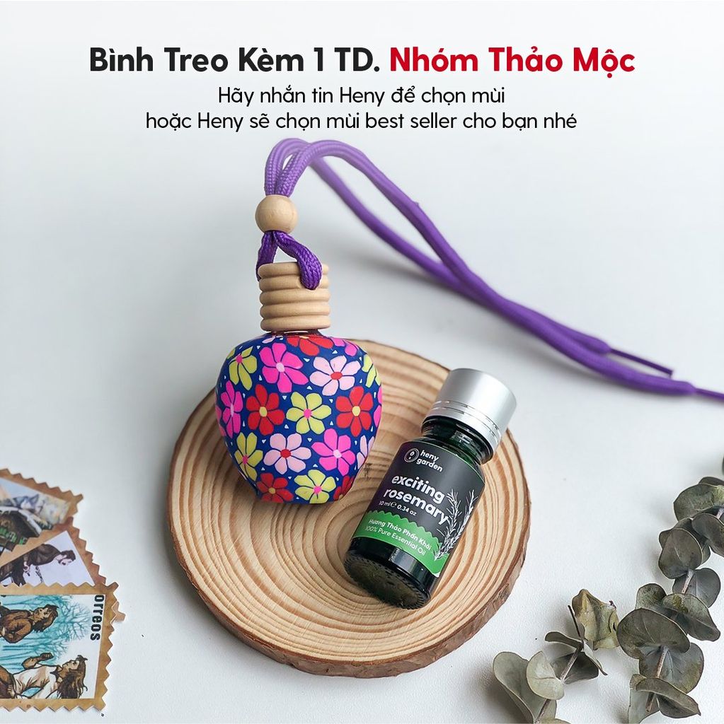 Tinh Dầu Treo Phòng Họa Tiết Bình Gốm Heny Garden