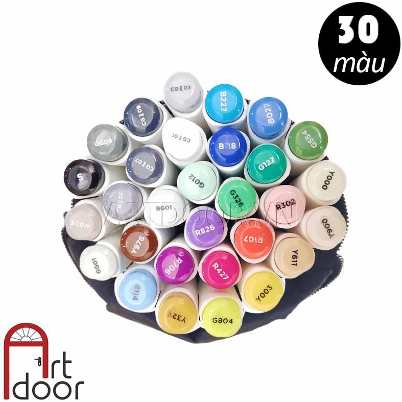  Bộ bút Marker MARCO Raffine hai đầu (túi vải) - 30 màu 
