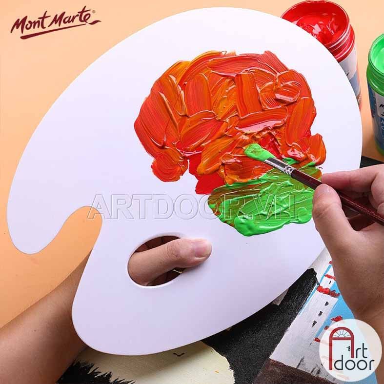  Khay Bảng pha màu Acrylic MONT MARTE Oval bằng Nhựa (palette) 