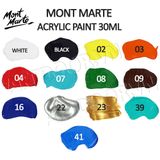  Màu vẽ Acrylic MONT MARTE Hũ (chiết 30ml) custom áo, vải, gỗ, kính, tô tượng, đất sét, số hóa 