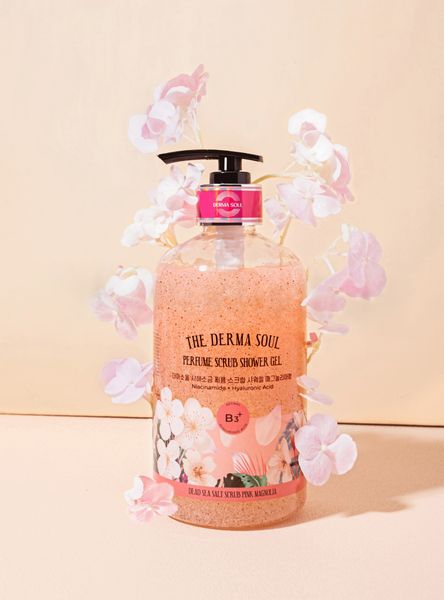  Sữa tắm nước hoa Derma Soul tẩy tế bào chết muối biển hương Hoa Mộc Lan 500ml 