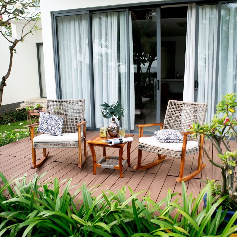 Bộ bàn ghế Cafe bập bênh thư giãn
