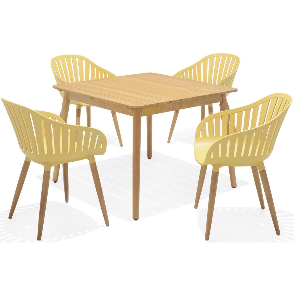 Bộ Bàn Ghế Ngoài Trời 4 Ghế Cafe 1 Bàn Vuông - Đa Dạng Màu Sắc - NASSAU