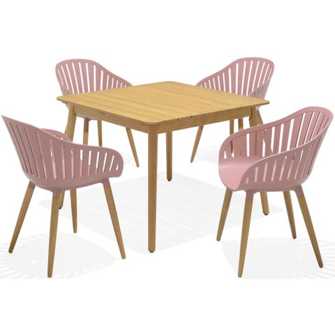  Bộ Bàn Ghế Ngoài Trời 4 Ghế Cafe 1 Bàn Vuông - Đa Dạng Màu Sắc - NASSAU 