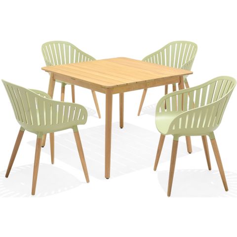  Bộ Bàn Ghế Ngoài Trời 4 Ghế Cafe 1 Bàn Vuông - Đa Dạng Màu Sắc - NASSAU 