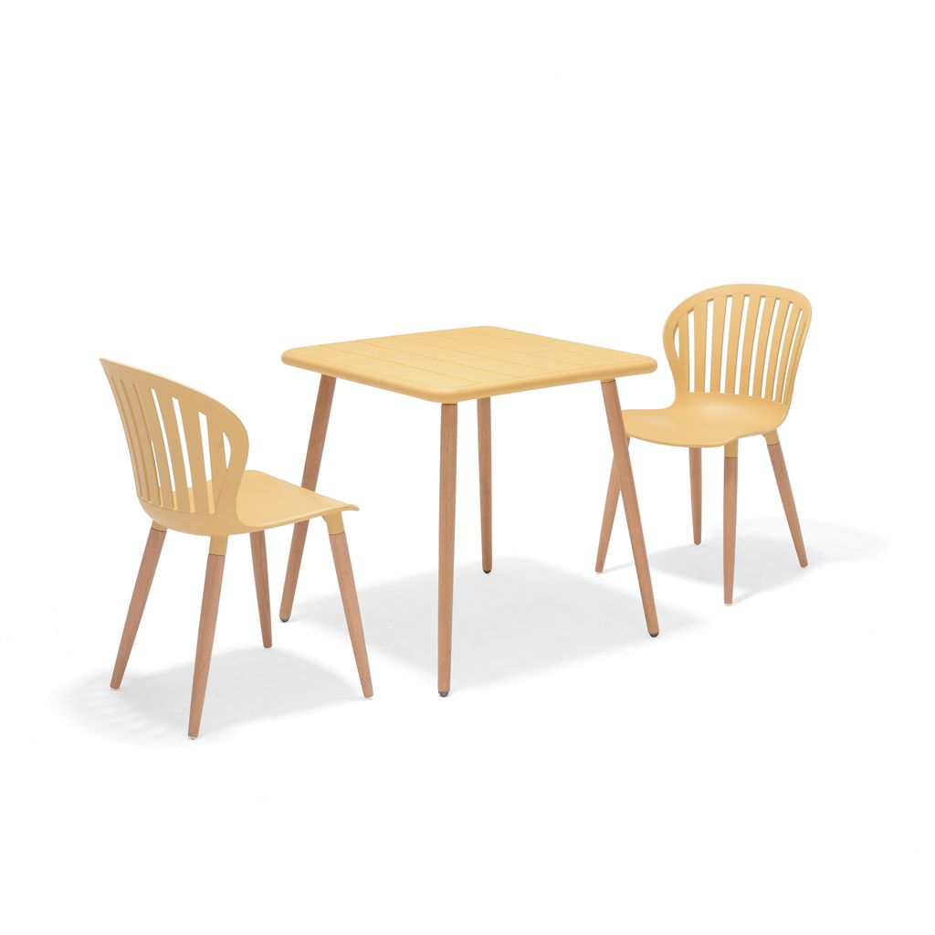 Bộ Bàn Ghế Ngoài Trời 2 Ghế Cafe 1 Bàn Vuông - Đa Dạng Màu Sắc - NASSAU 70