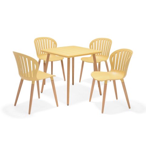  Bộ Bàn Ghế Ngoài Trời 4 Ghế Cafe 1 Bàn Nhựa Pp - Đa Dạng Màu Sắc - NASSAU 70 