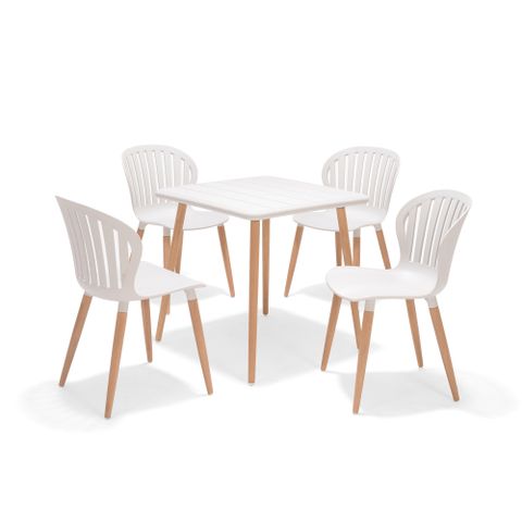  Bộ Bàn Ghế Ngoài Trời 4 Ghế Cafe 1 Bàn Nhựa Pp - Đa Dạng Màu Sắc - NASSAU 70 