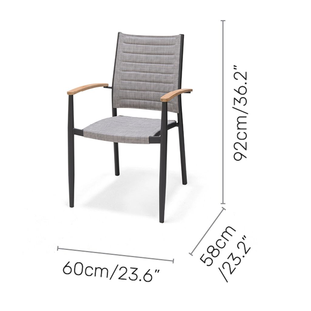 BỘ BÀN GHẾ ĂN NGOÀI TRỜI CHỮ NHẬT MẶT GỖ TEAK 6 GHẾ - TOPAZ 201