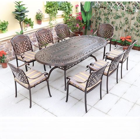  Bộ bàn ghế nhôm đúc nhập khẩu (1 bàn D210 và 8 ghế) 