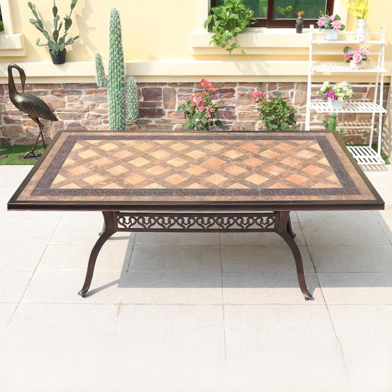 Bàn nhôm đúc mặt đá nhập khẩu D188