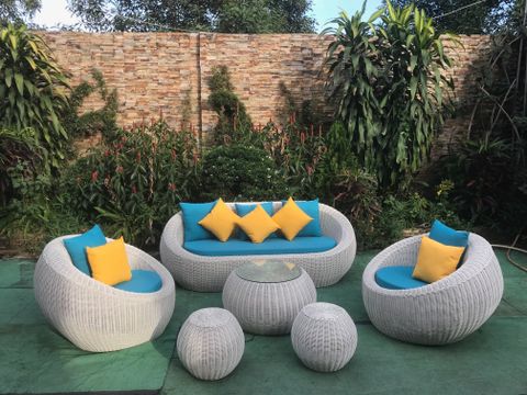  SOFA SET MÂY NHỰA 5 