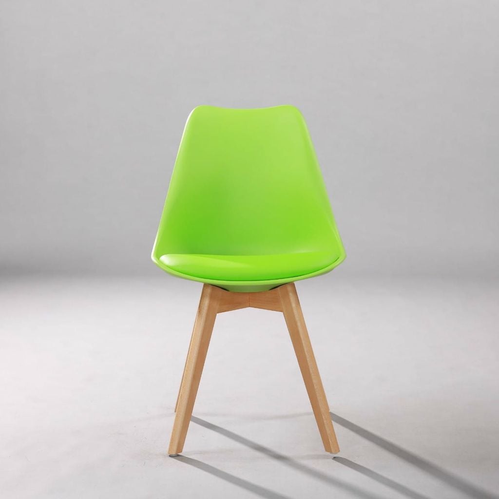 GHẾ CAFE NHỰA NGUYÊN SINH BỌC NỆM PU CHÂN GỖ