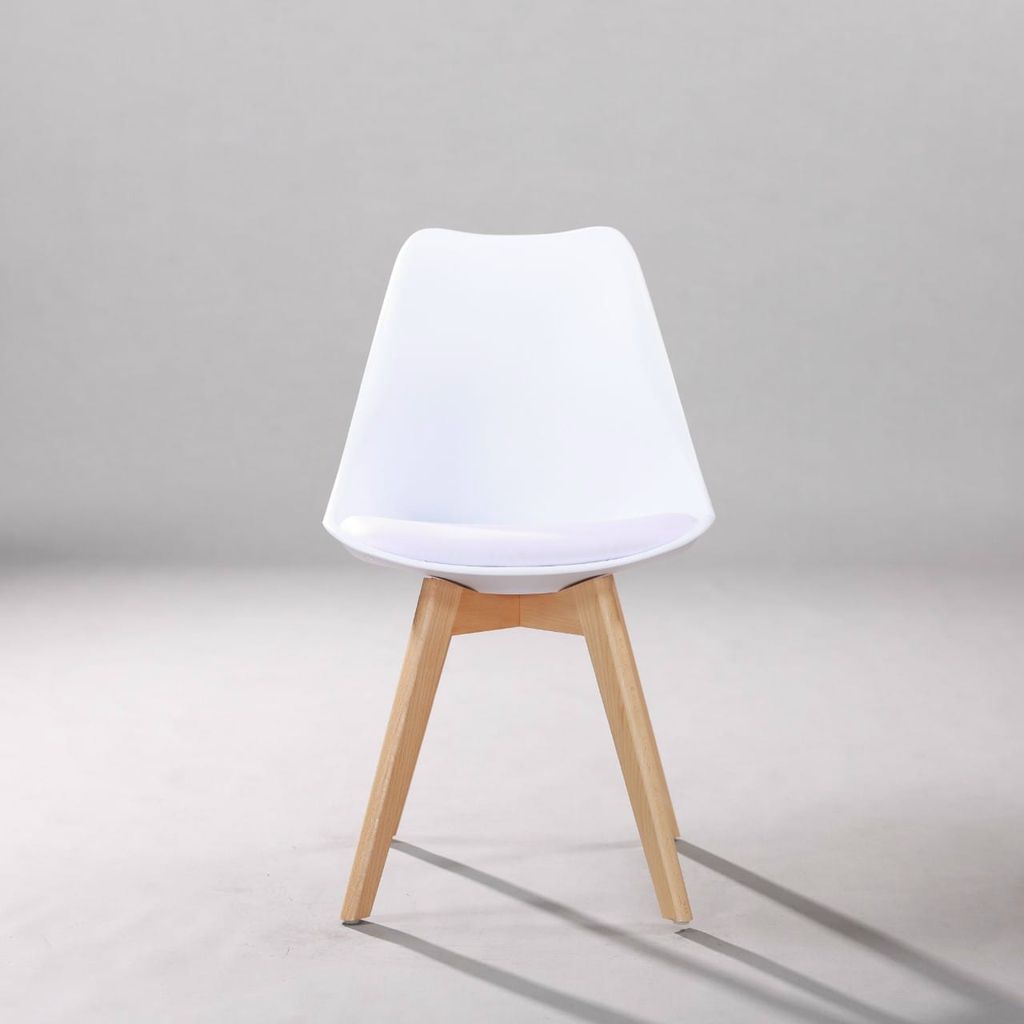 GHẾ CAFE NHỰA NGUYÊN SINH BỌC NỆM PU CHÂN GỖ