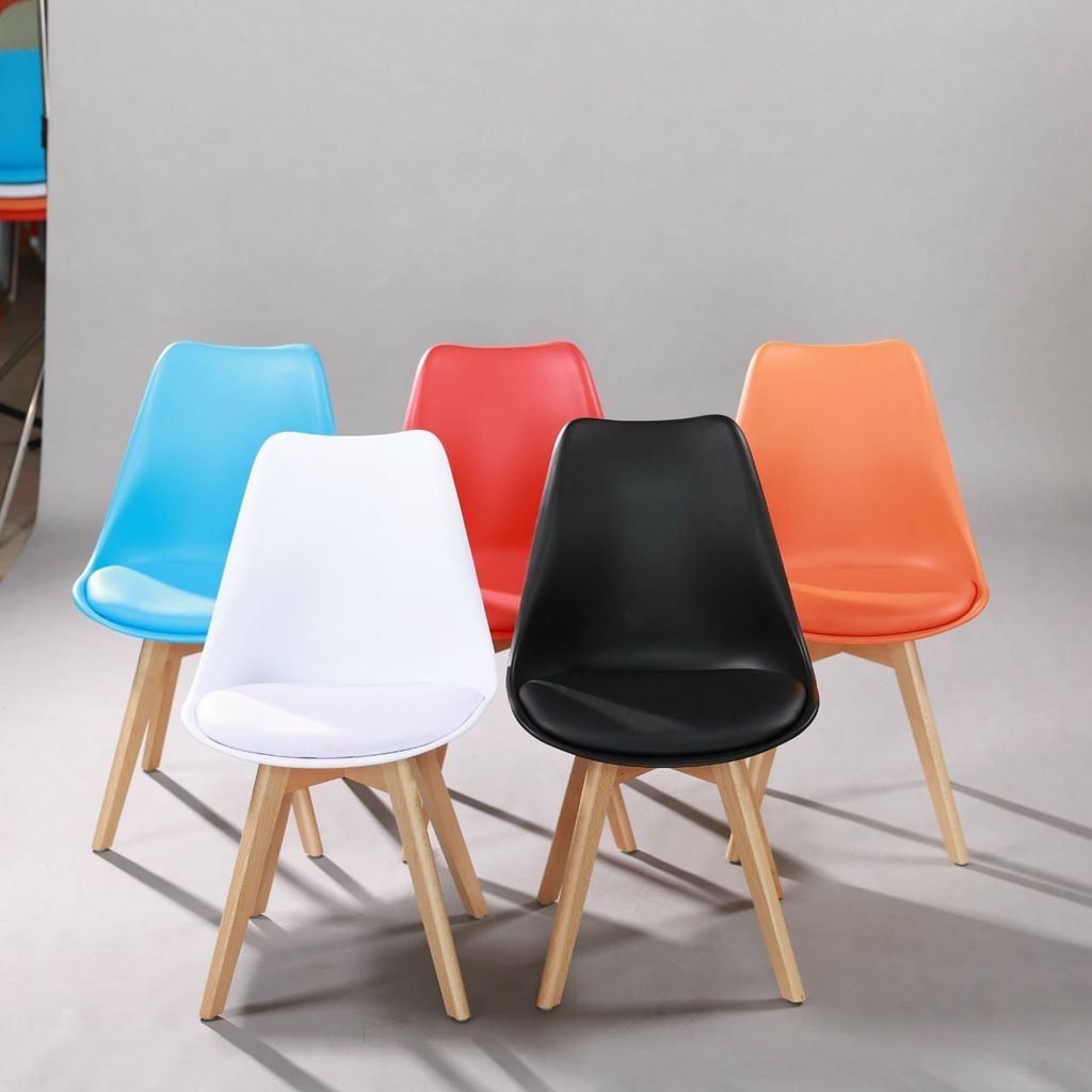 GHẾ CAFE NHỰA NGUYÊN SINH BỌC NỆM PU CHÂN GỖ