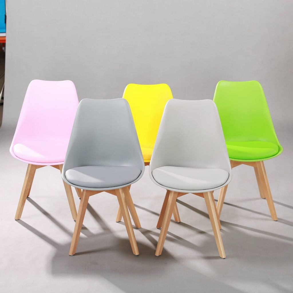 GHẾ CAFE NHỰA NGUYÊN SINH BỌC NỆM PU CHÂN GỖ