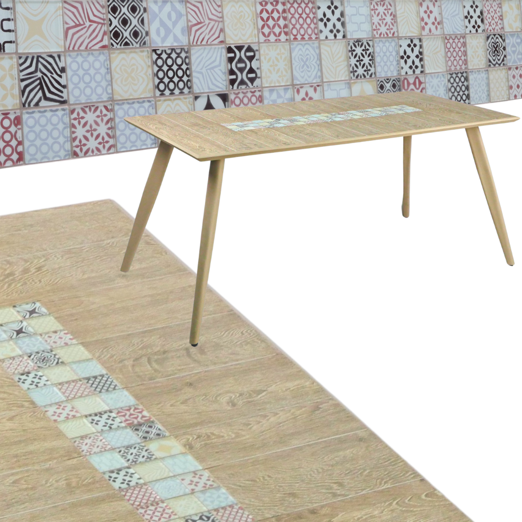 BÀN ĂN CN MẶT GẠCH ĐÁ VÂN GỖ 162