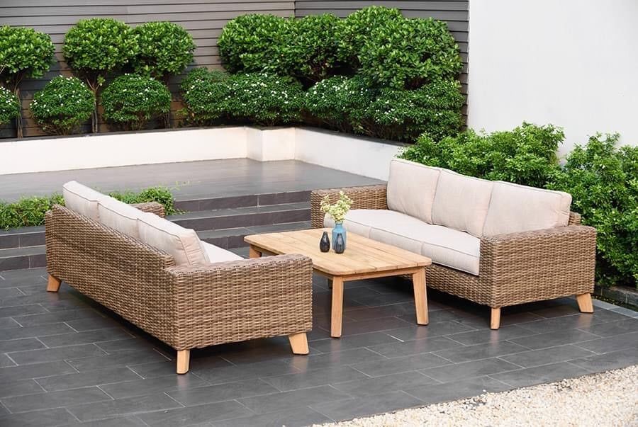SOFA SET 1 BÀN 2 GHẾ BĂNG MÂY NHỰA