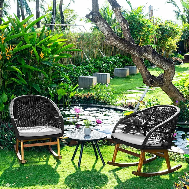 BỘ BÀN 2 GHẾ THƯ GIÃN NGOÀI TRỜI CHÂN BẬP BÊNH