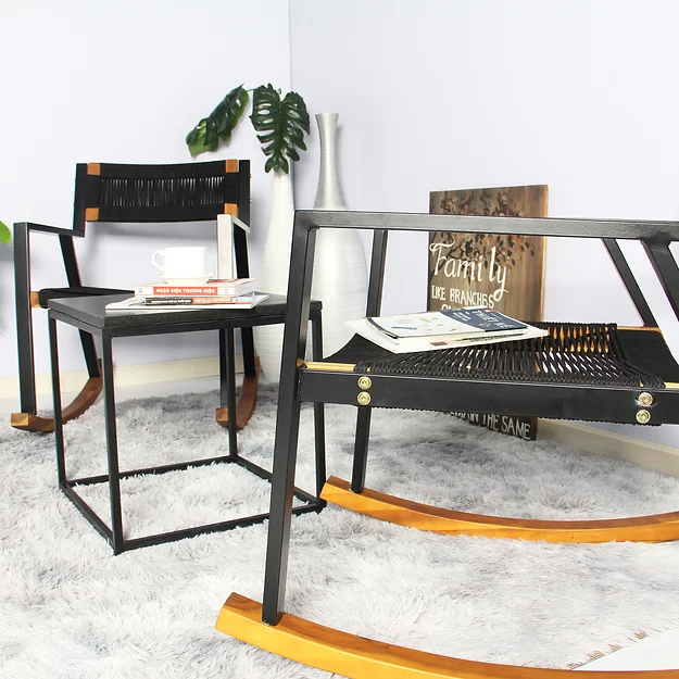 BỘ BÀN 2 GHẾ THƯ GIÃN NGOÀI TRỜI CHÂN BẬP BÊNH