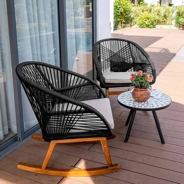 BỘ BÀN 2 GHẾ THƯ GIÃN NGOÀI TRỜI CHÂN BẬP BÊNH