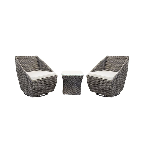  BỘ BÀN 2 GHẾ SẮT ĐAN DÂY ĐẾ XOAY NGOÀI TRỜI 