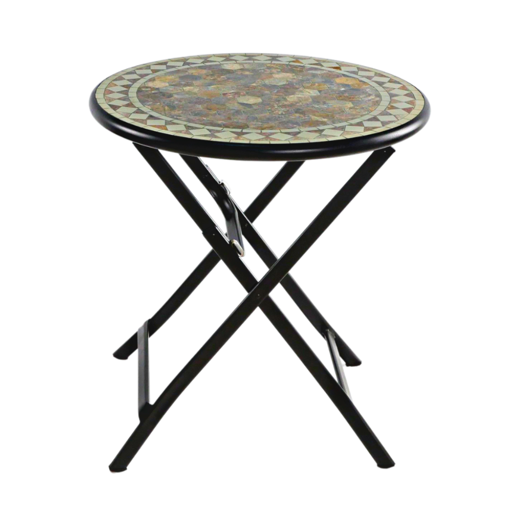 BÀN GẬP MẶT ĐÁ MOSAIC TRÒN