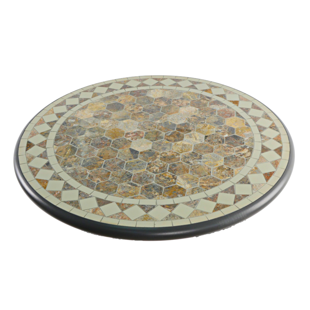 BÀN GẬP MẶT ĐÁ MOSAIC TRÒN