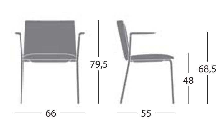 Ghế STAMP 4 LEGS SWINGED ARMREST
