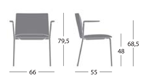  Ghế STAMP 4 LEGS SWINGED ARMREST 