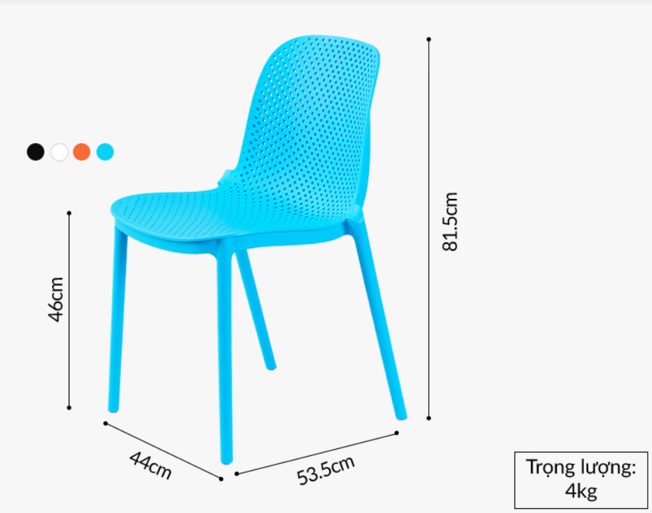 GHẾ CAFE NHỰA NGUYÊN SINH