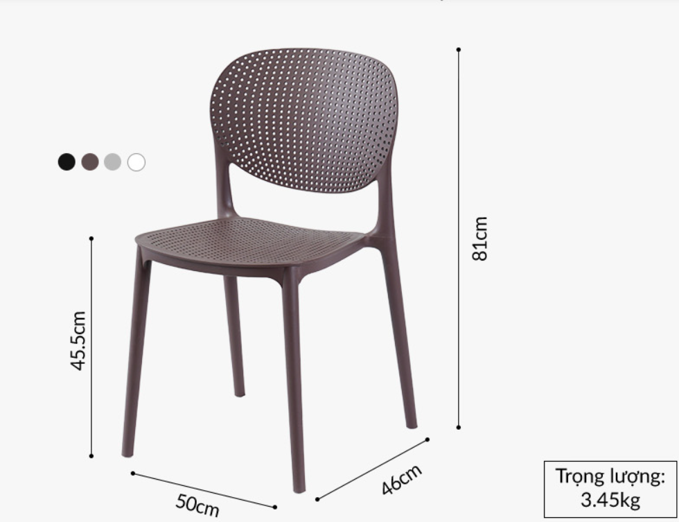 GHẾ CAFE NHỰA NGUYÊN SINH.