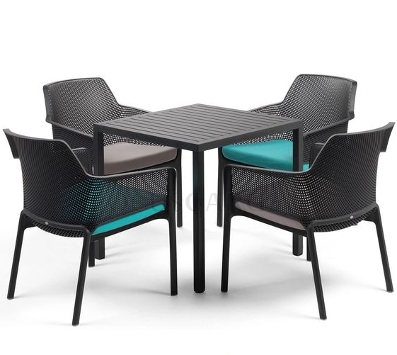Bộ bàn 4 ghế nhập khẩu ngoài trời Cube - Net Relax