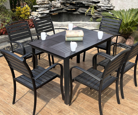  Bộ bàn ghế composite nhập khẩu ( 1 bàn và 6 ghế) 