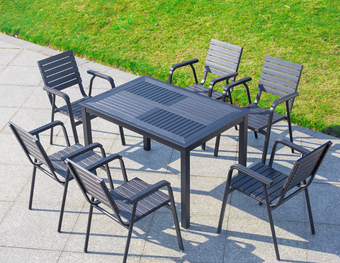  Bộ bàn ghế composite nhập khẩu ( 1 bàn và 6 ghế) 