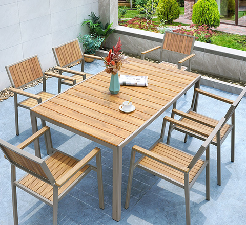  Bộ bàn ghế composite nhập khẩu ( 1 bàn và 6 ghế) 