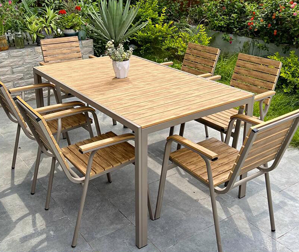 Bộ bàn ghế composite nhập khẩu ( 1 bàn và 6 ghế)