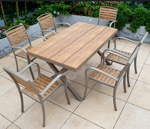  Bộ bàn ghế composite nhập khẩu ( 1 bàn và 6 ghế) 