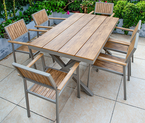  Bộ bàn ghế composite nhập khẩu ( 1 bàn và 6 ghế) 