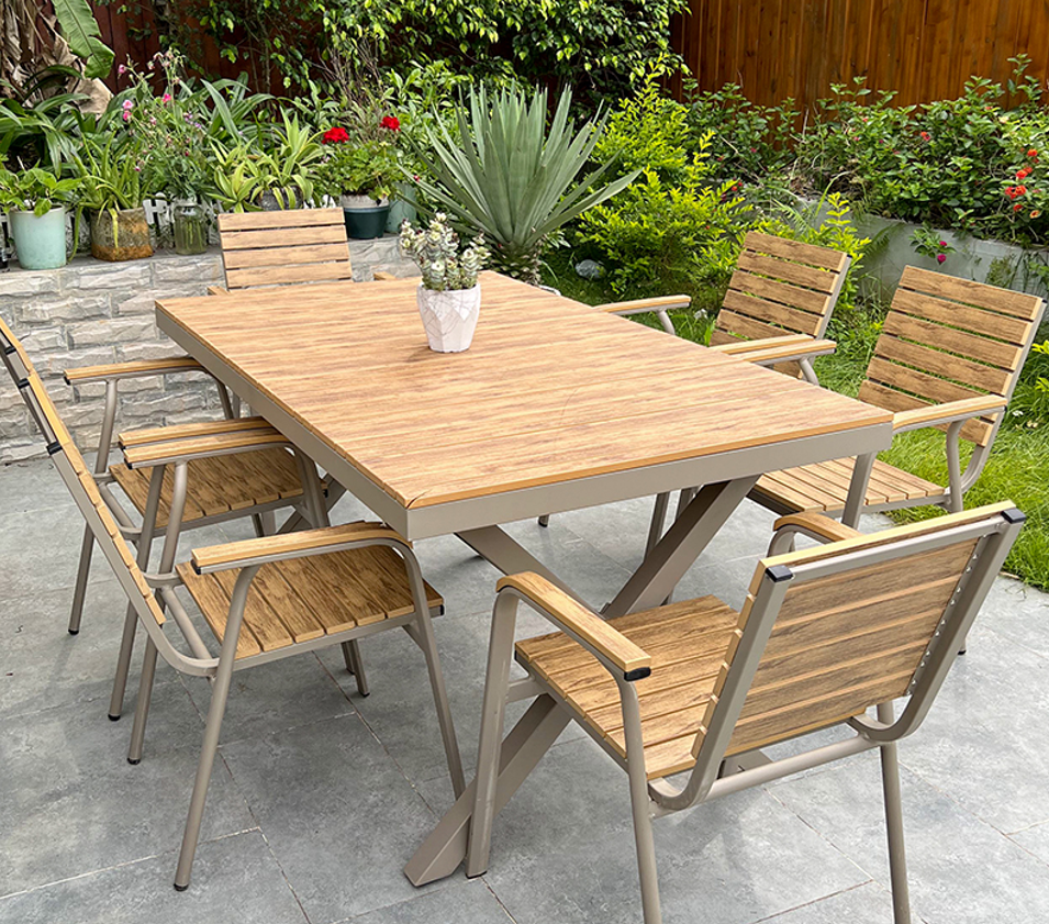 Bộ bàn ghế composite nhập khẩu ( 1 bàn và 6 ghế)
